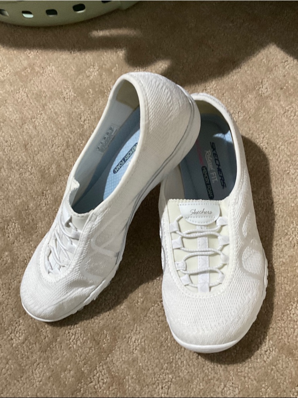 Skechers Women's White Slip-On Casual Sneakers